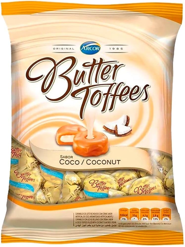 ARCOR BALA BUTTER TOFFEES COCO PCT 400GRS